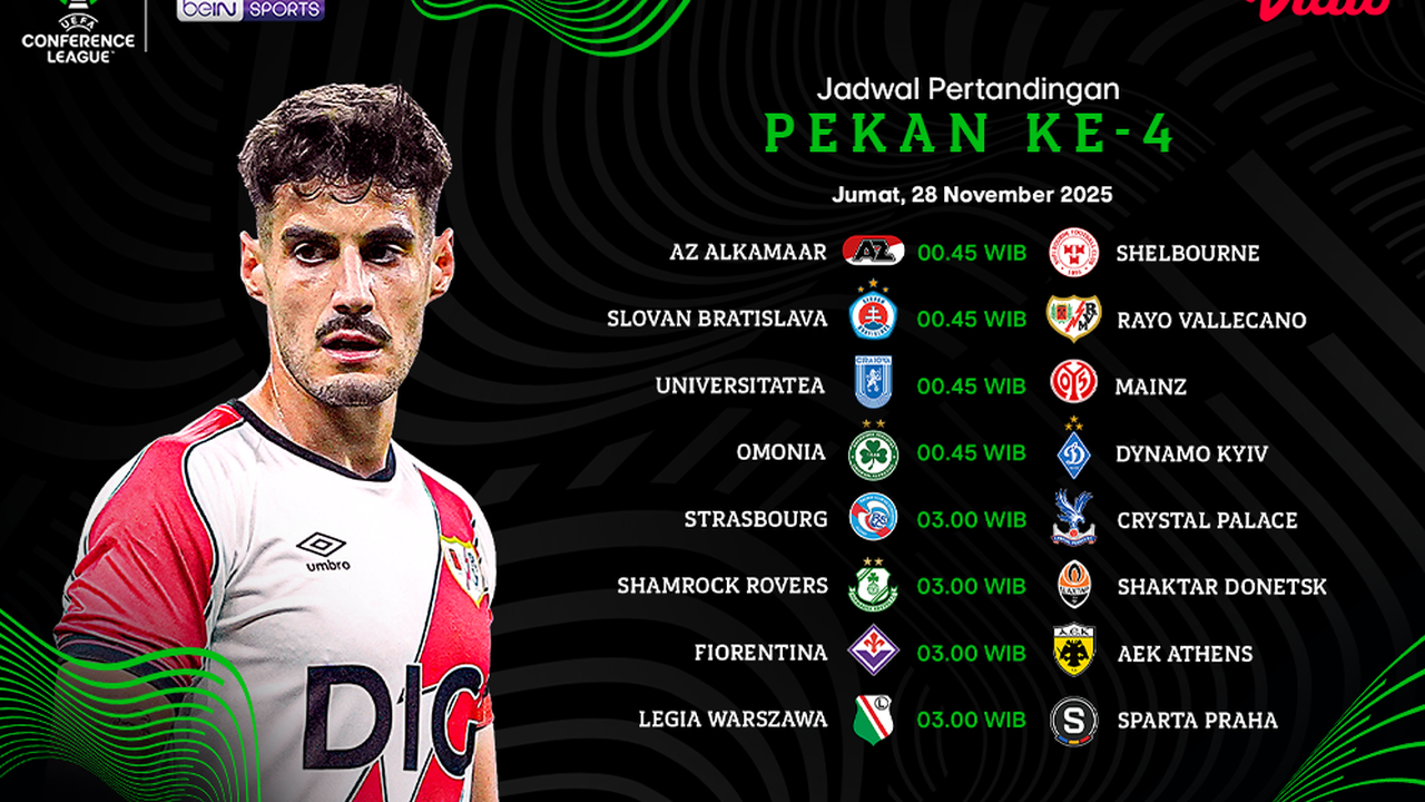 Simak Jadwal UECL 2025/26 Pekan ke-4, Live Eksklusif di Vidio