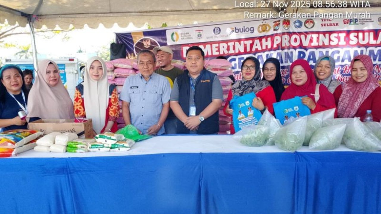 Pemprov Sulbar memastikan stabilitas harga pangan jelang Natal 2025 dan Tahun Baru 2026. Pemantauan intensif dan Gerakan Pangan Murah (GPM) dilakukan untuk menjaga ketersediaan dan harga terjangkau.