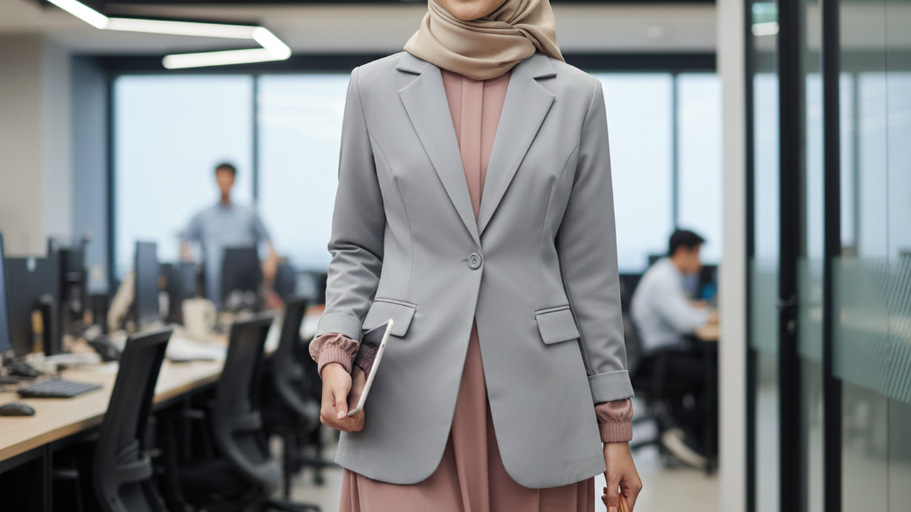 Model Gamis Blazer Modern untuk Wanita Karier dengan Mobilitas Tinggi