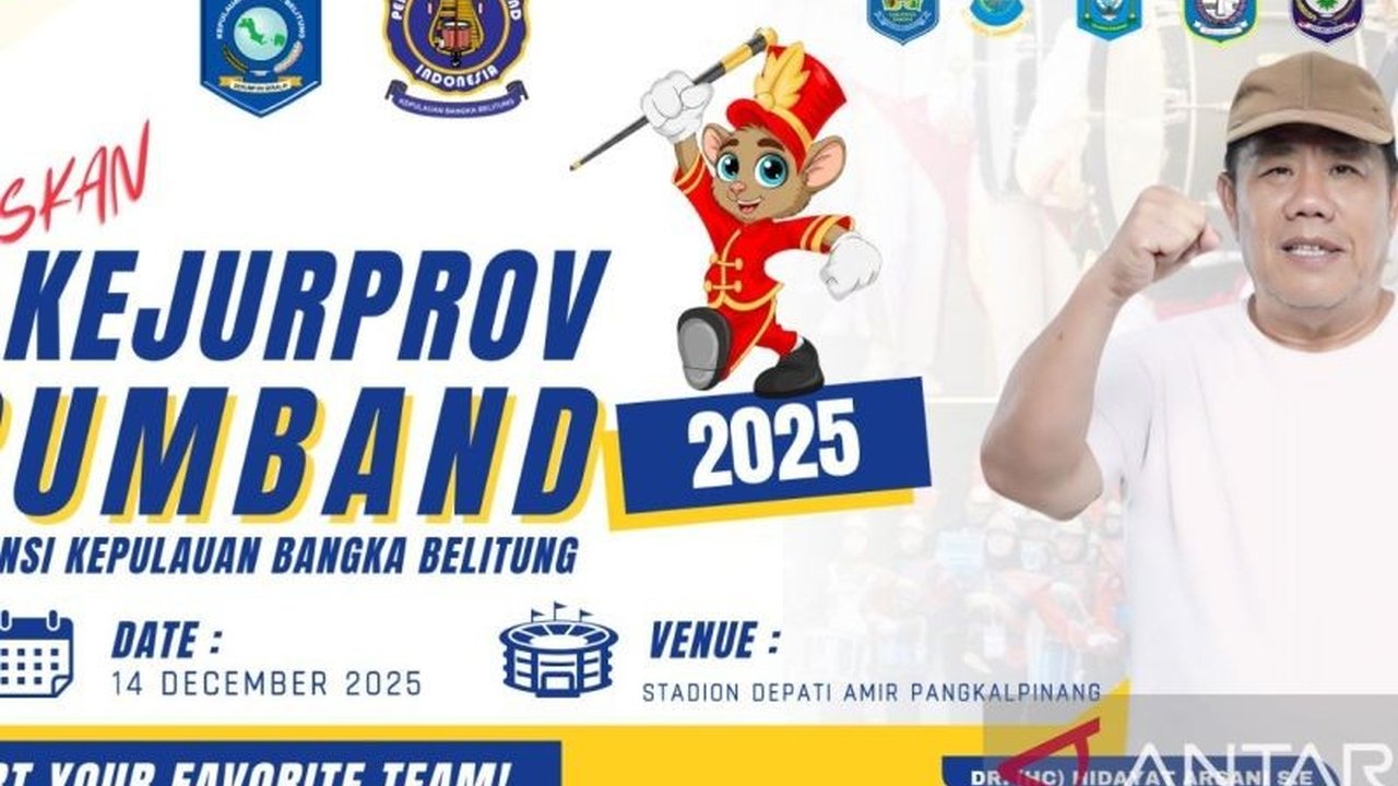 Kejuaraan Drumband Babel 2025 siap digelar di Pangkalpinang pada Desember mendatang. Ajang ini menjadi panggung kreativitas sekaligus persiapan menuju Porprov 2026.