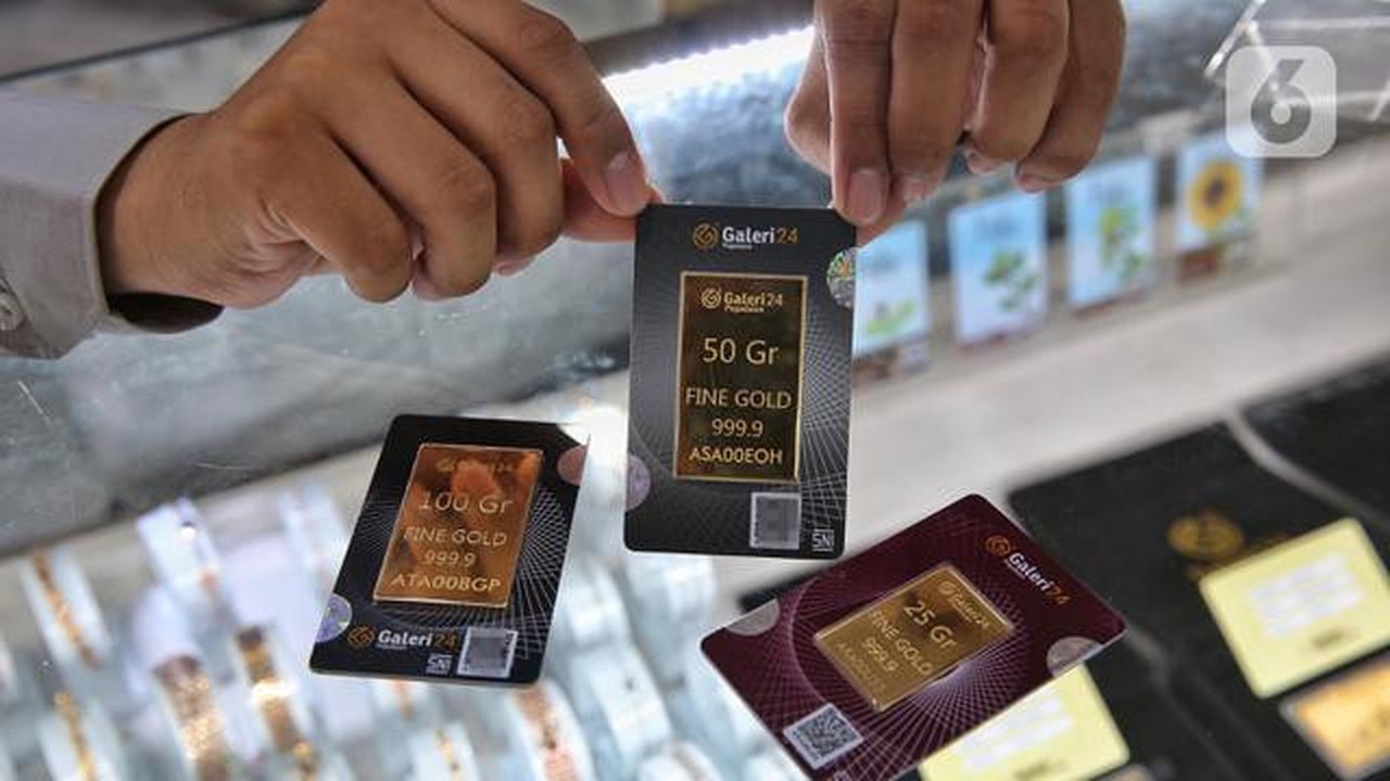Di Pegadaian, pada Rabu (14/5/2025), harga emas yang dijual mengalami penurunan pada setiap jenisnya. (Liputan6.com/Angga Yuniar)
