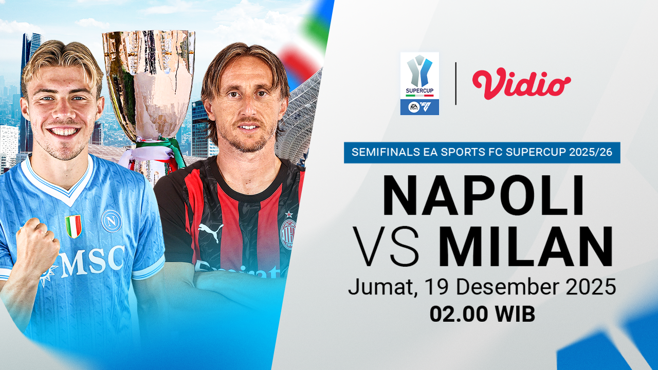 Nonton Live Streaming Semifinal Supercoppa Italiana 2025/26: Napoli vs AC Milan, Tayang di Vidio