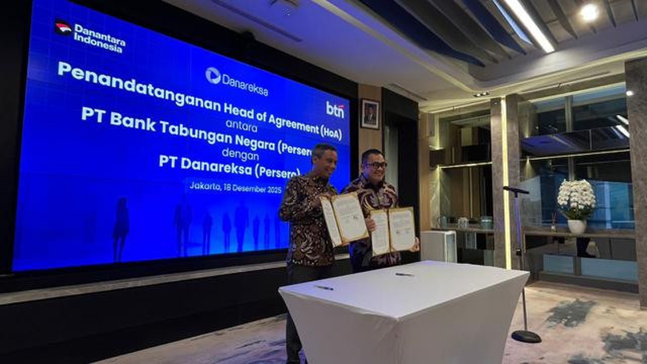 BTN menjalin kerja sama strategis dengan Danareksa dalam rangka penyediaan layanan perbankan menyeluruh guna mendukung pengembangan bisnis Danareksa.  (Liputan6.com/Gagas)