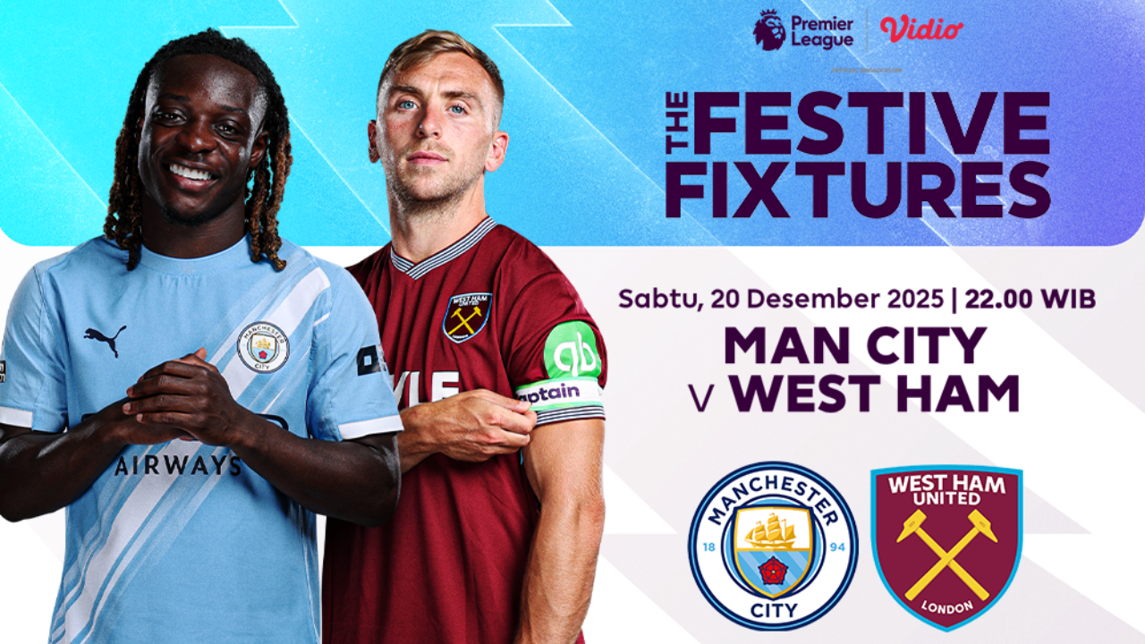 Saksikan Live Streaming Festive Fixtures Liga Premier Pekan ke-17: Manchester City vs West Ham United, Tayang di Vidio