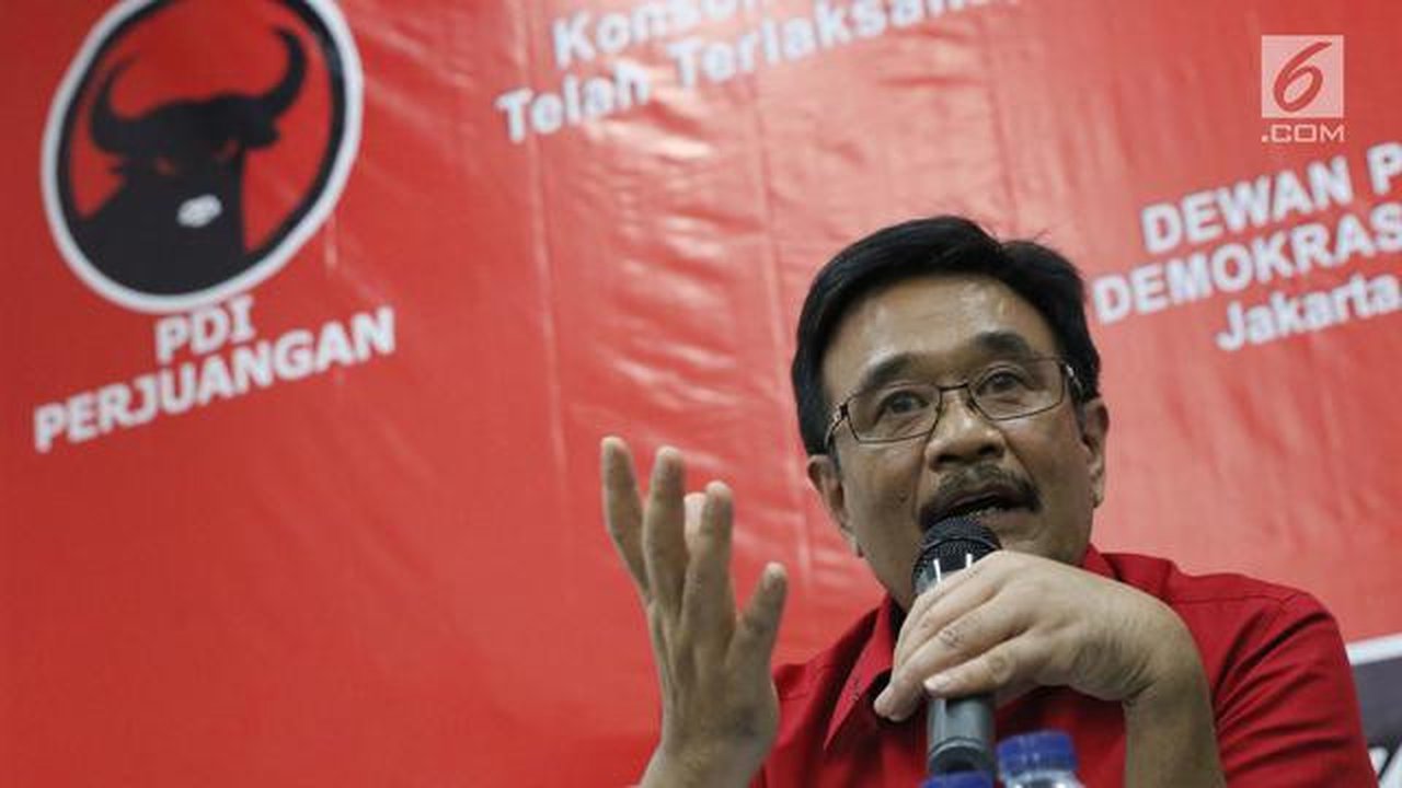 Ketua DPP PDIP, Djarot Saiful Hidayat memberi keterangan terkait Kongres V PDI Perjuangan tahun 2019 di Jakarta, Kamis (1/8/2019). Kongres dilaksanakan di Bali pada 8 Agustus 2019 dan mengamb