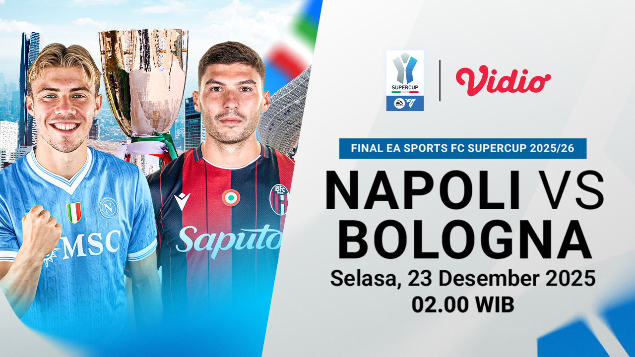 Saksikan Live Streaming Final Supercoppa Italiana 2025/26: Napoli vs Bologna, Eksklusif di Vidio