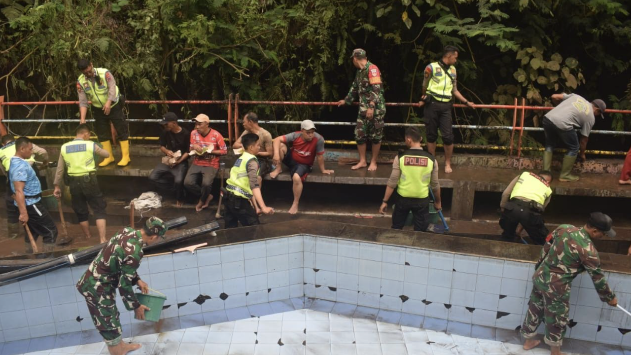 Pasca Banjir di Guci, Kodim Tegal dan Forkopimda Lakukan Perbaikan Infrastruktur