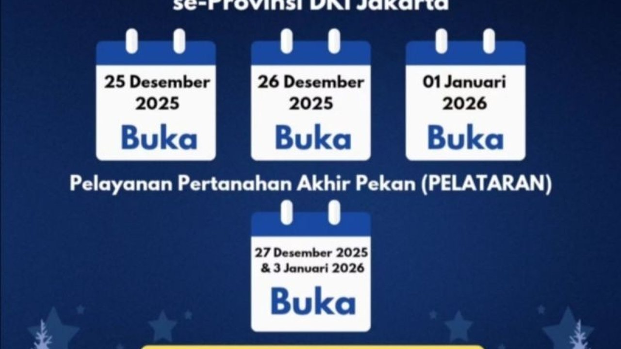 Kantor Wilayah BPN Provinsi DKI Jakarta tetap membuka layanan pertanahan bagi masyarakat selama libur Nataru 2025-2026, memastikan urusan aset tanah tetap terlayani.