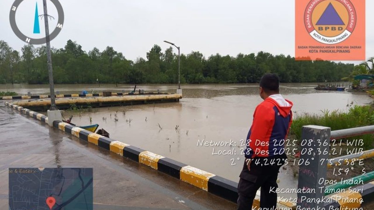 Badan Penanggulangan Bencana Daerah (BPBD) Kota Pangkalpinang meningkatkan kewaspadaan terhadap potensi Banjir Rob Pangkalpinang menyusul prakiraan pasang air laut mencapai 2,1 meter. Masyarakat diimbau siaga menghadapi cuaca ekstrem.