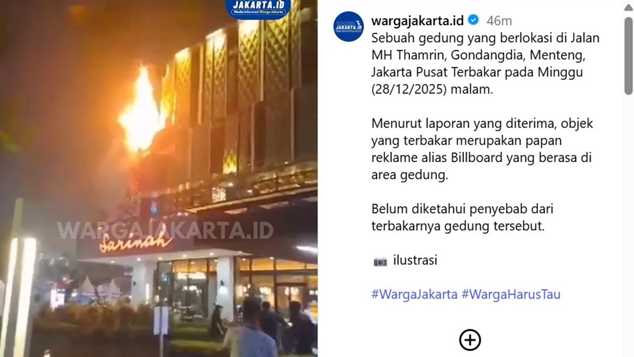 Kebakaran Mal Sarinah Thamrin, Api Sudah Padam Tak Ada Korban Jiwa