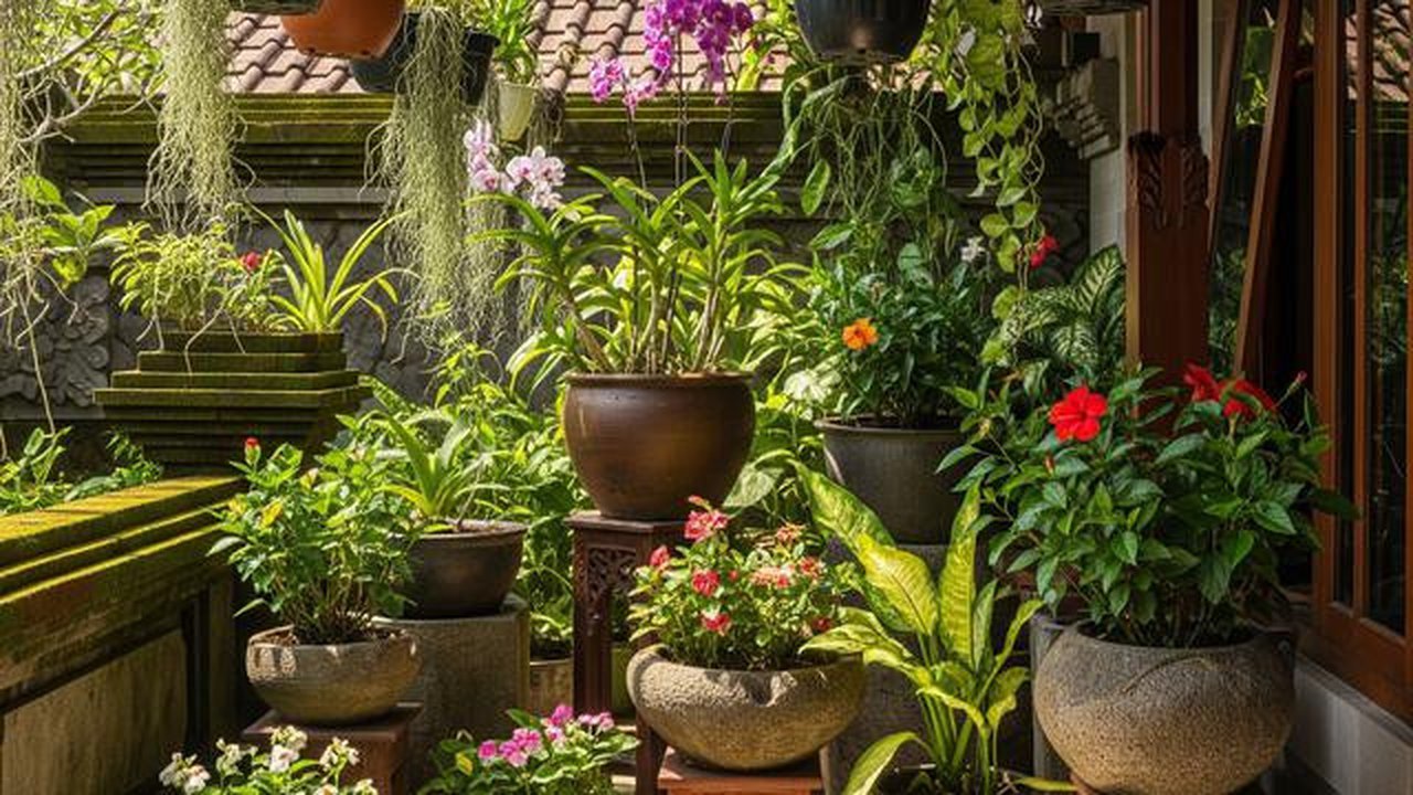 Model Pot Bunga untuk Teras Rumah/Gemini AI