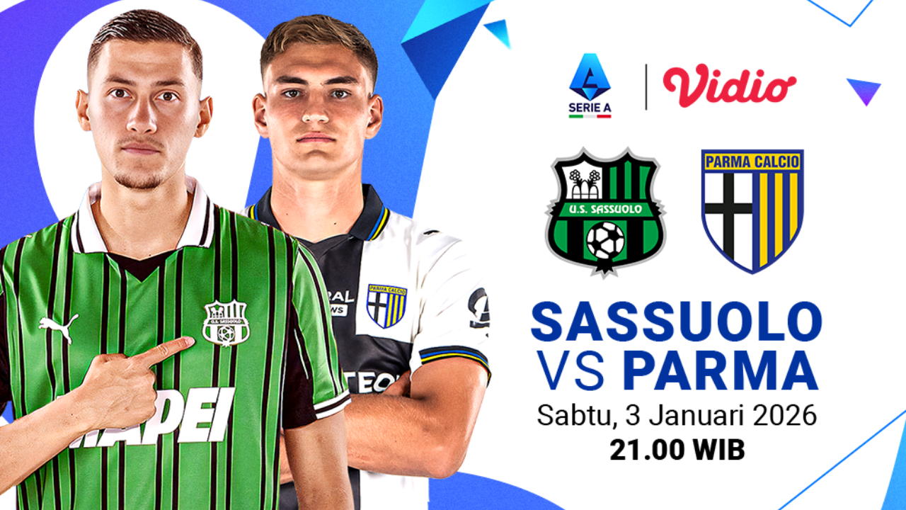 Nonton live streaming Sassuolo vs Parma eksklusif di Vidio.