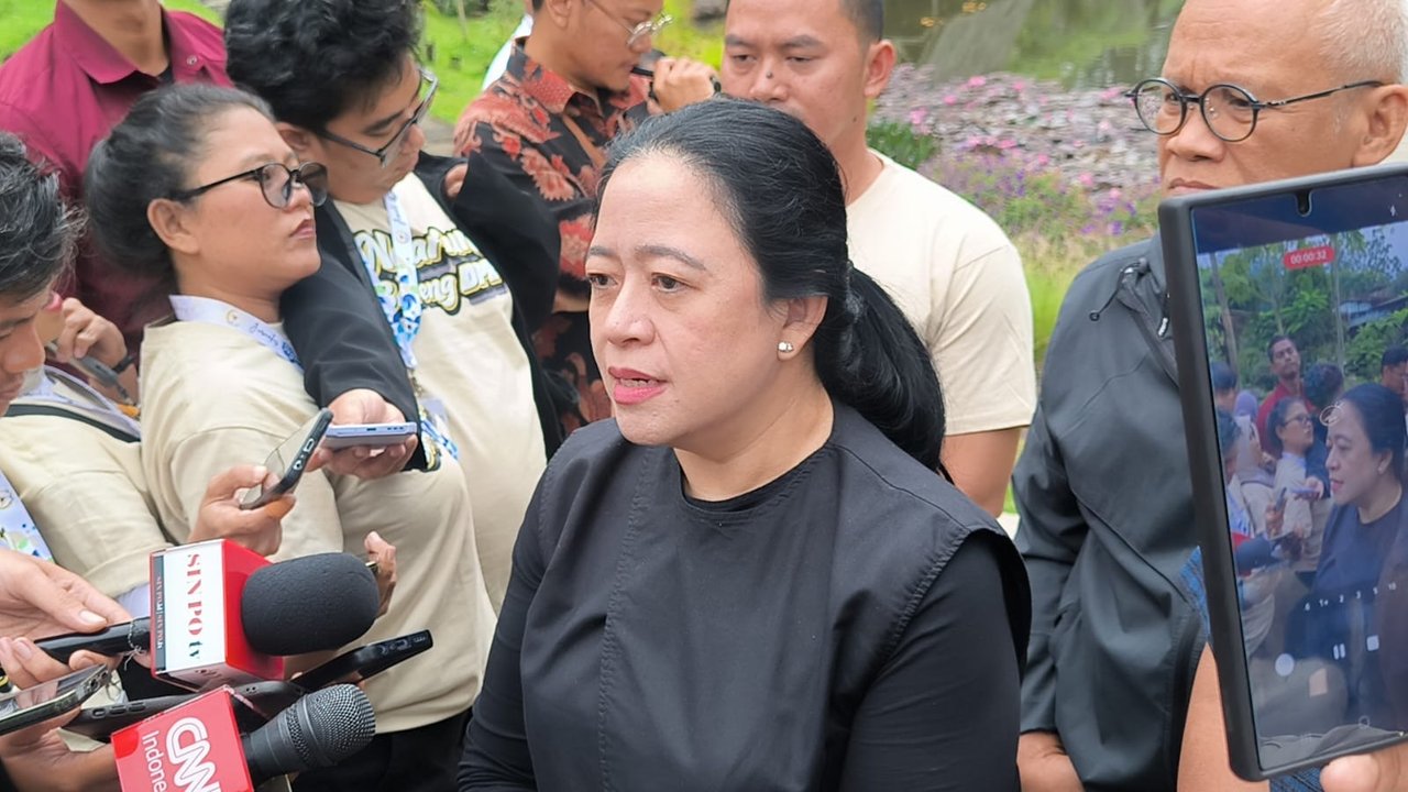 Puan Maharani di Bandung Barat, Jawa Barat, Jumat (5/12/2025).