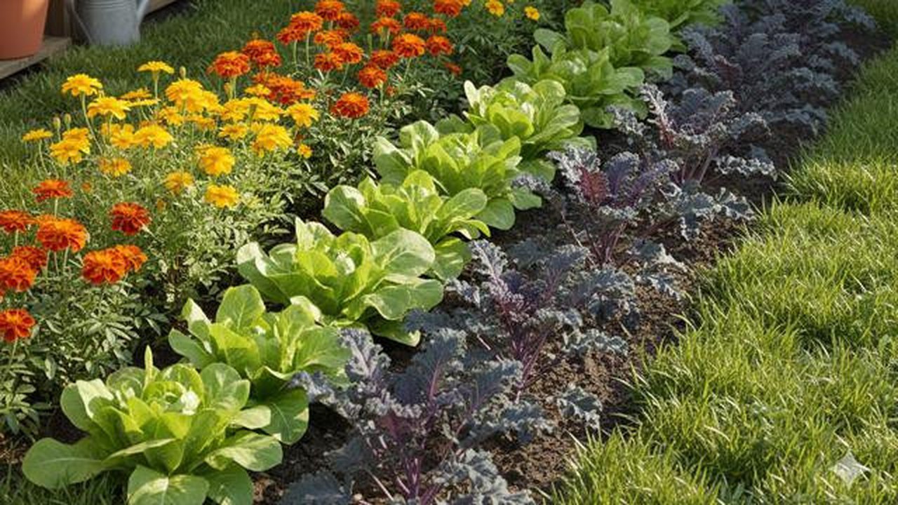 Sistem Companion Planting merupakan salah satu konsep kebun rumah campuran tanaman hias dan sayur (Gemini AI)