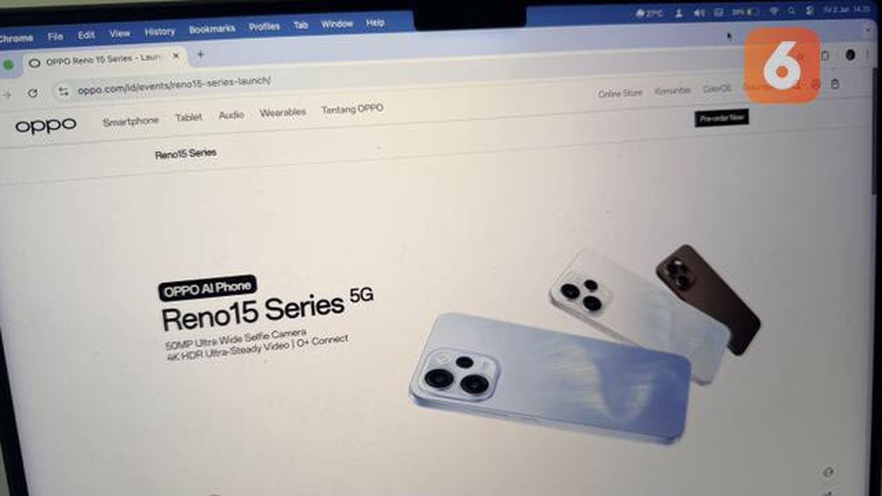 Pre-order Oppo Reno 15 Series di Indonesia Dibuka, Bisa DP Rp 200 Ribu dan Tersedia 3 Varian. (Liputan6.com/ Yuslianson)