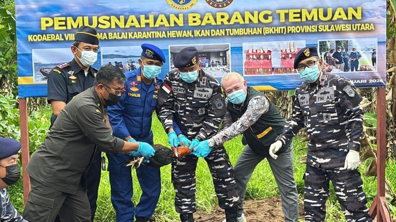 Badan Karantina Indonesia (Barantin) memusnahkan 218 ayam ras Filipina ilegal di Sulawesi Utara untuk memutus rantai flu burung, melindungi industri peternakan dan kesehatan masyarakat dari ancaman penyakit.