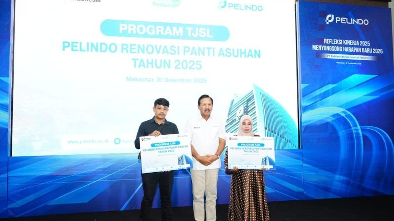 PT Pelindo menunjukkan kepeduliannya dengan menyantuni 150 anak yatim di Makassar, bagian dari refleksi akhir tahun 2025 dan komitmen Tanggung Jawab Sosial dan Lingkungan (TJSL) perusahaan.
