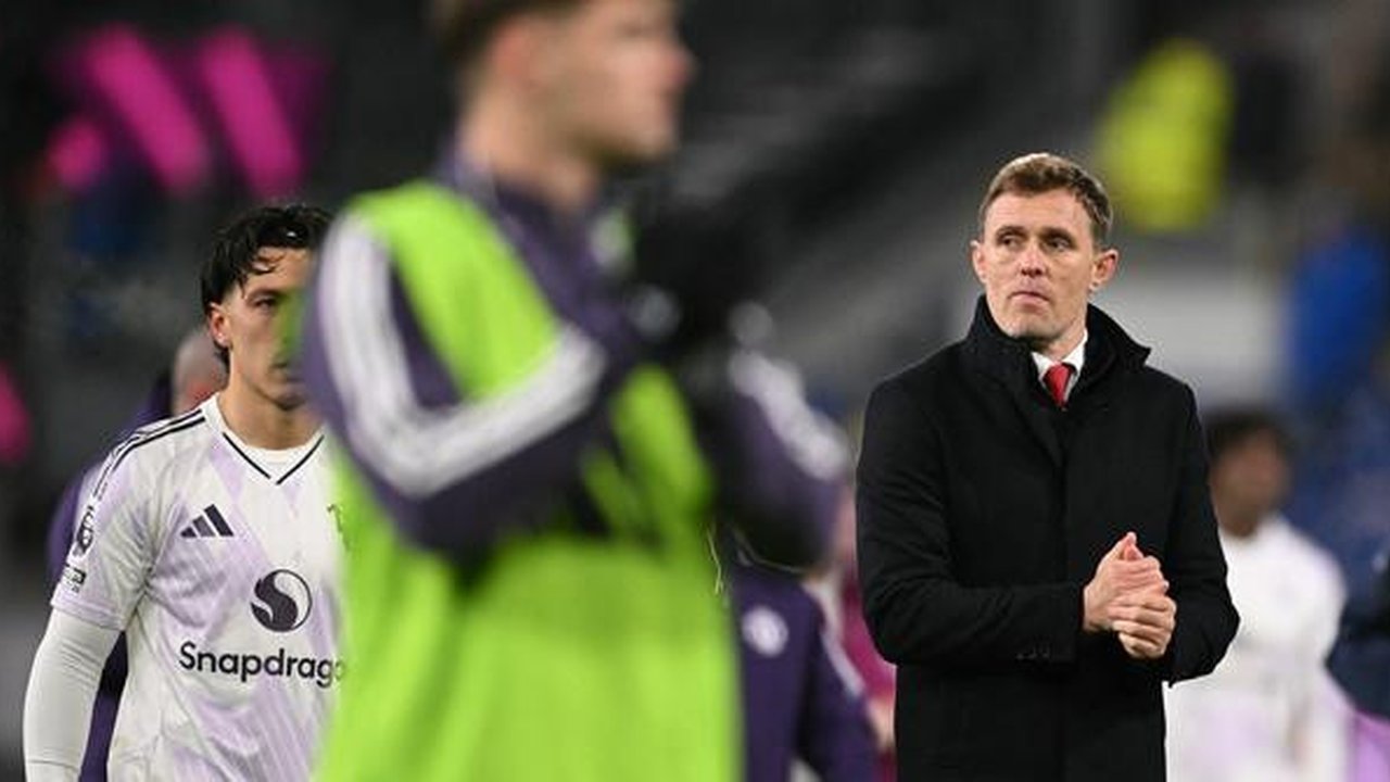 Manajer Interim MU, Darren Fletcher pada laga kontra Burnley di ajang Liga Inggris. (Oli SCARFF / AFP)