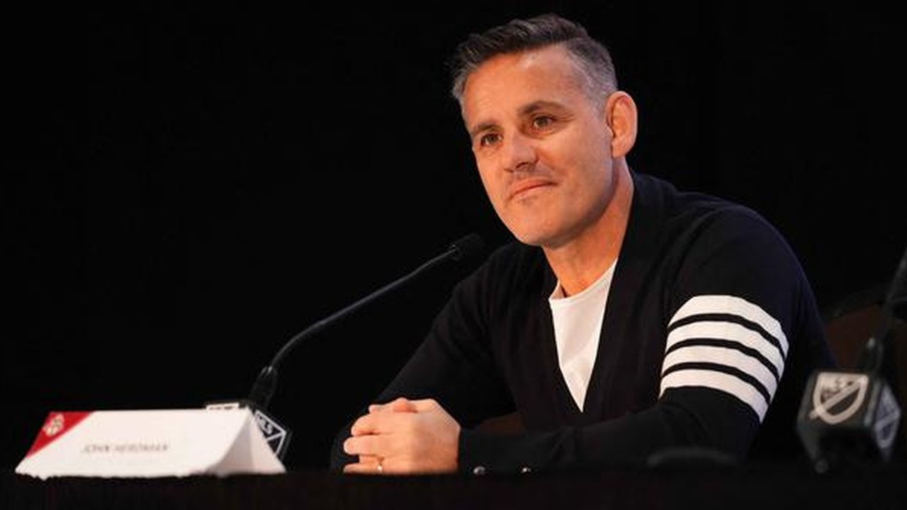John Herdman, pelatih kepala Toronto FC, berbicara pada konferensi pers selama acara hari media MLS di Miami Convention Center pada 11 Januari 2024 di Miami, Florida. Persatuan Sepak Bola Sel
