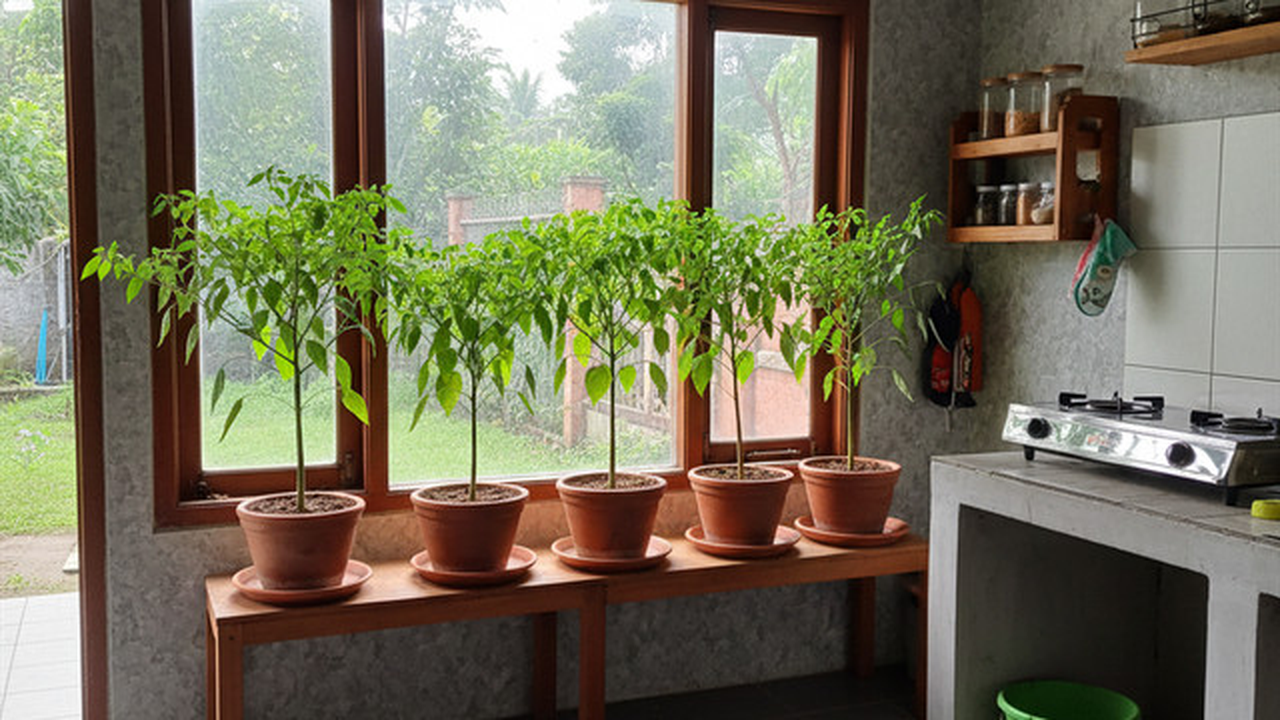 Ide Kebun Cabai Indoor Sederhana (foto: AI)