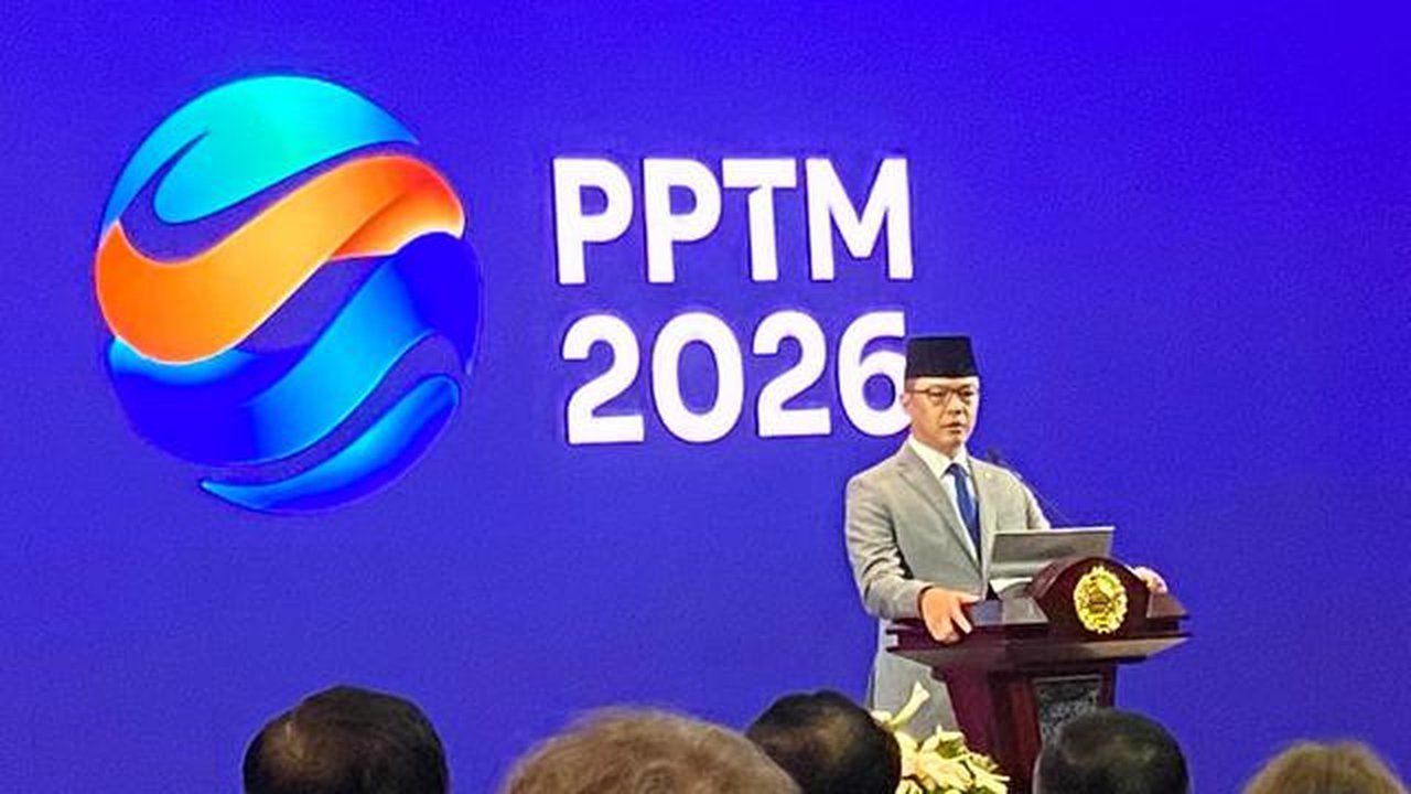 Menteri Luar Negeri RI Sugiono dalam Pernyataan Pers Tahunan Menteri Luar Negeri (PPTM) 2026 di Kementerian Luar Negeri RI, Rabu (14/1/2026). (Dok. Liputan6.com/Teddy Tri Setio Berty))