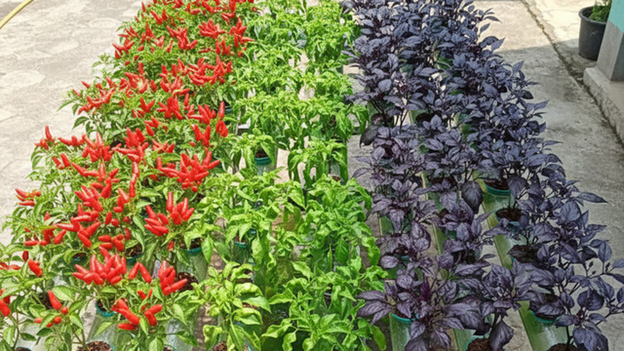 Ide Kebun Cabai Campuran Jenis di Satu Lahan. AI