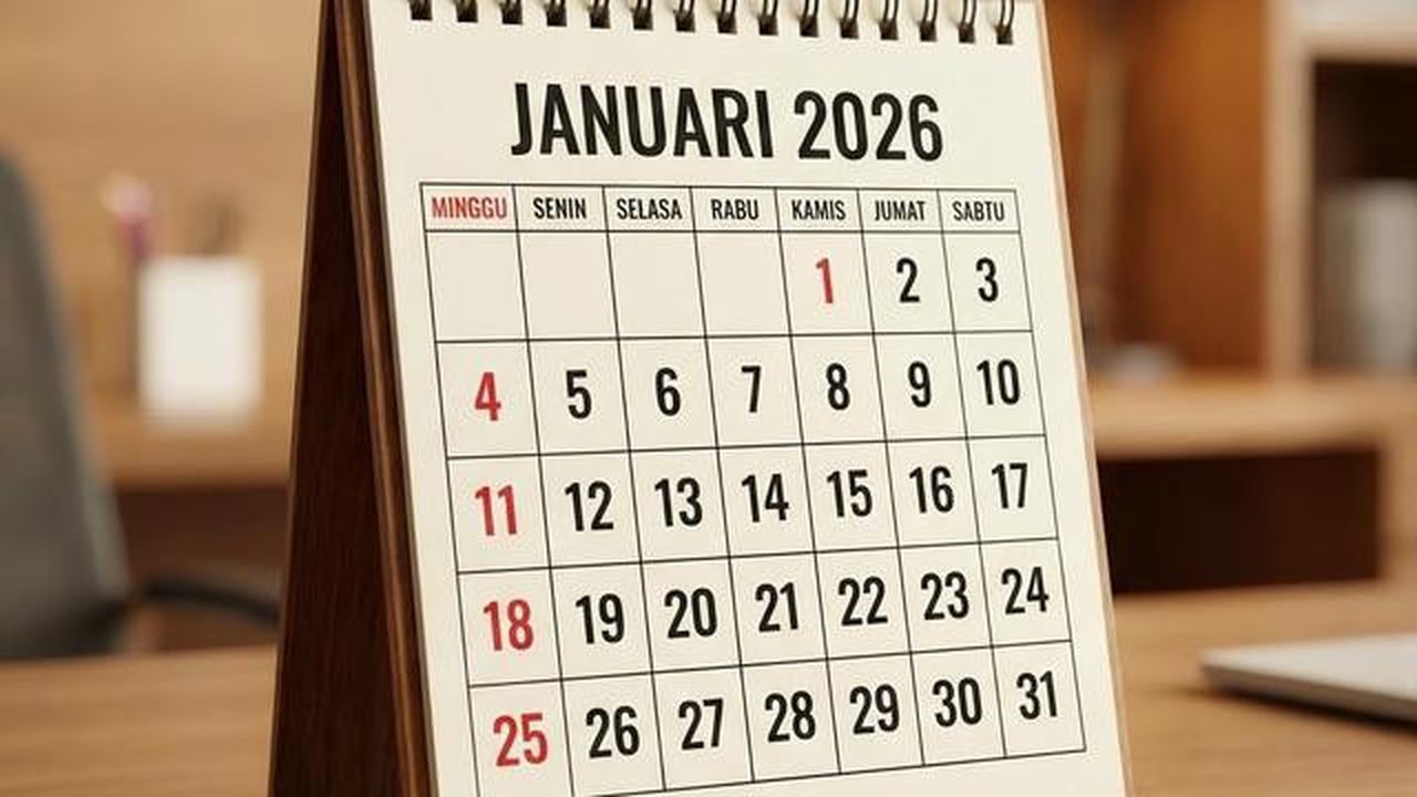 Isra Miraj Tanggal Merah atau Tidak? Ilustrasi kalender 2026. (Foto: Gemini)