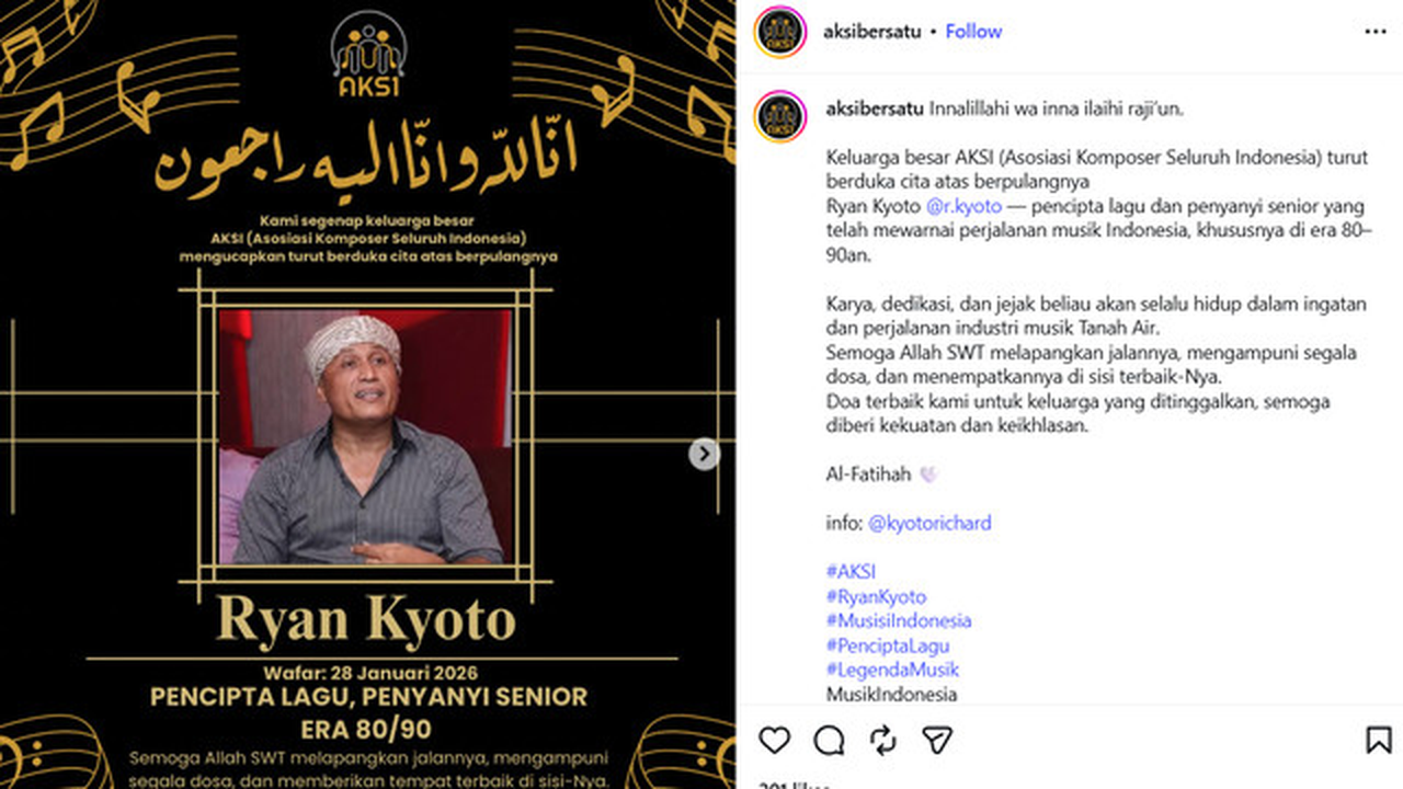 Ryan Kyoto meninggal dunia. (Instagram/ aksibersatu)
