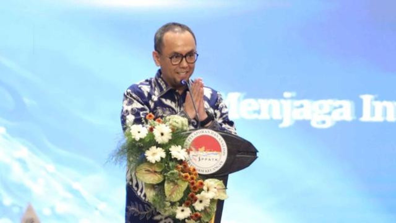 Ketua PPATK Ivan Yustiavandana dalam pertemuan tahunan di Bidang Pelaporan Tahun 2026 yang dihadiri oleh kementerian, lembaga, otoritas pengawas, serta pihak pelapor. (Foto: Laman PPATK).