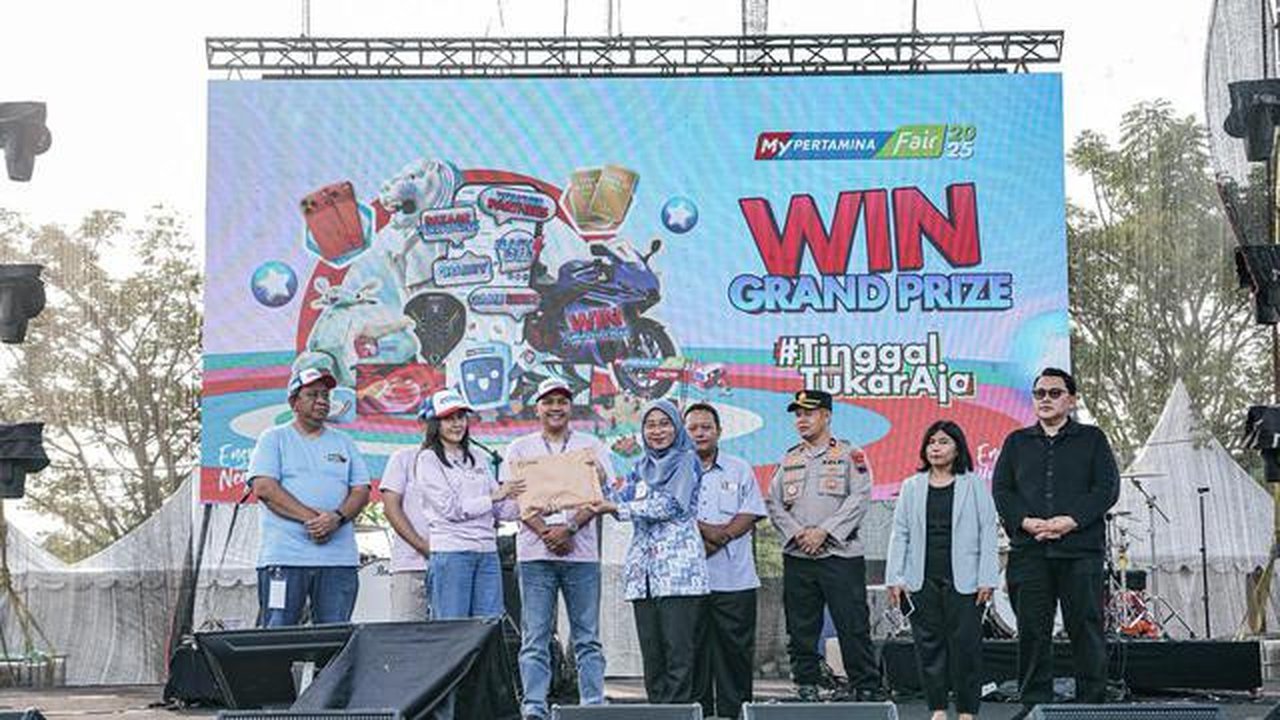 Pengundian Win Grand Prize MyPertamina Fair 2025 yang digelar di Kota Tegal dalam rangkaian kegiatan MyPertamina Wikenfest.