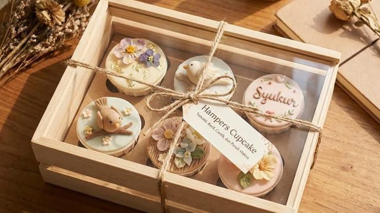 Ilustrasi Hampers Cupcake Tematik/Gemini AI