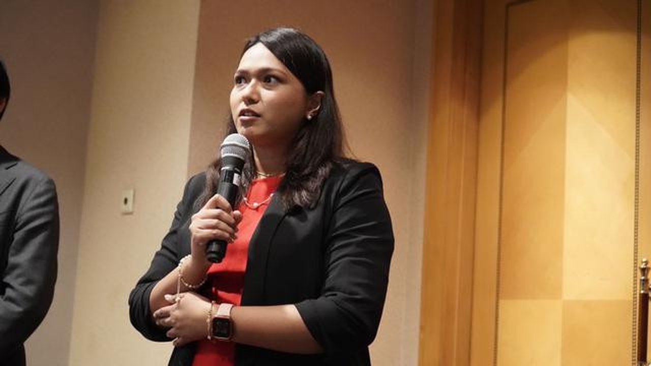 Senior Research Lead APAC World Gold Council, Marissa Salim, dalam Konferensi Pers Laporan Gold Demand Trends Tahun 2025, di Jakarta, Rabu (4/2/2026). (Liputan6.com/Tira)