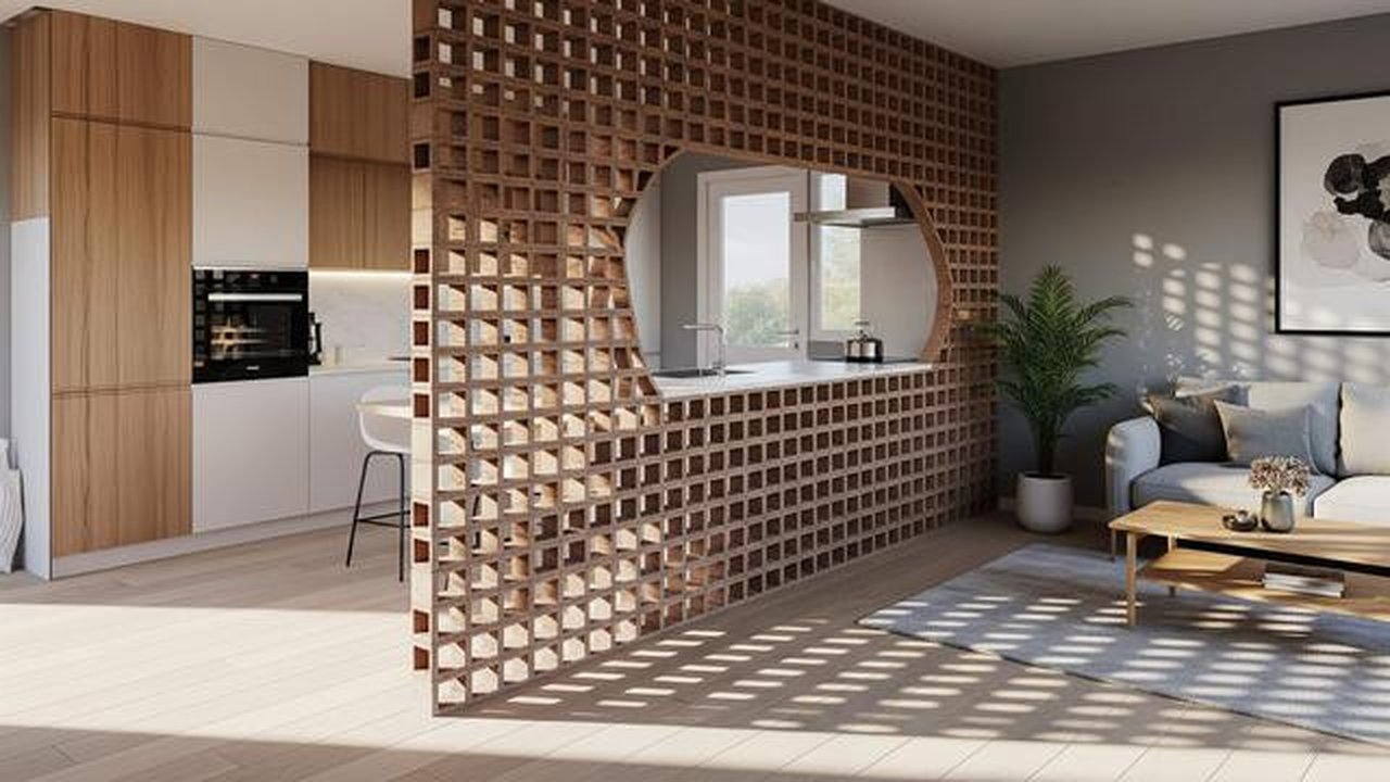 Desain Partisi Estetik untuk Rumah Kecil Tanpa Dinding Penyekat. Foto: Gemini