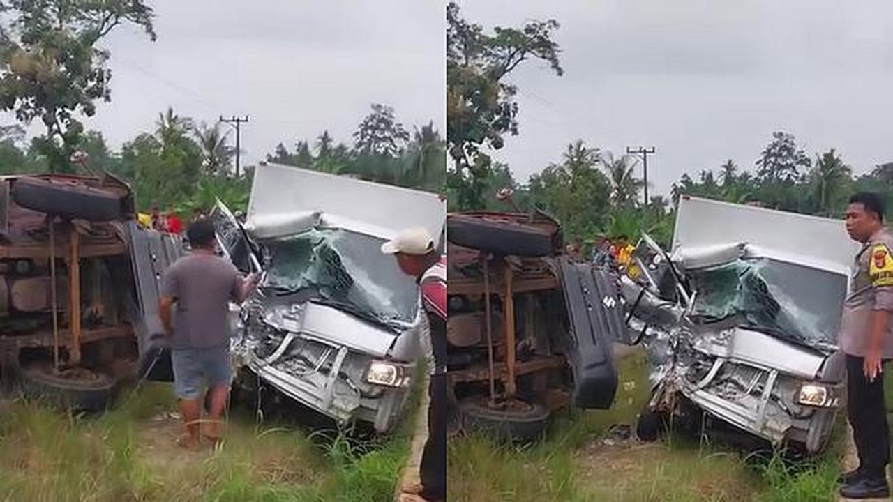 Tangkapan layar rekaman video amatir warga saat evakuasi sopir mobil MBG yang terjepit usai terlibat kecelakaan dengan mobil truk muatan batu. (Istimewa)