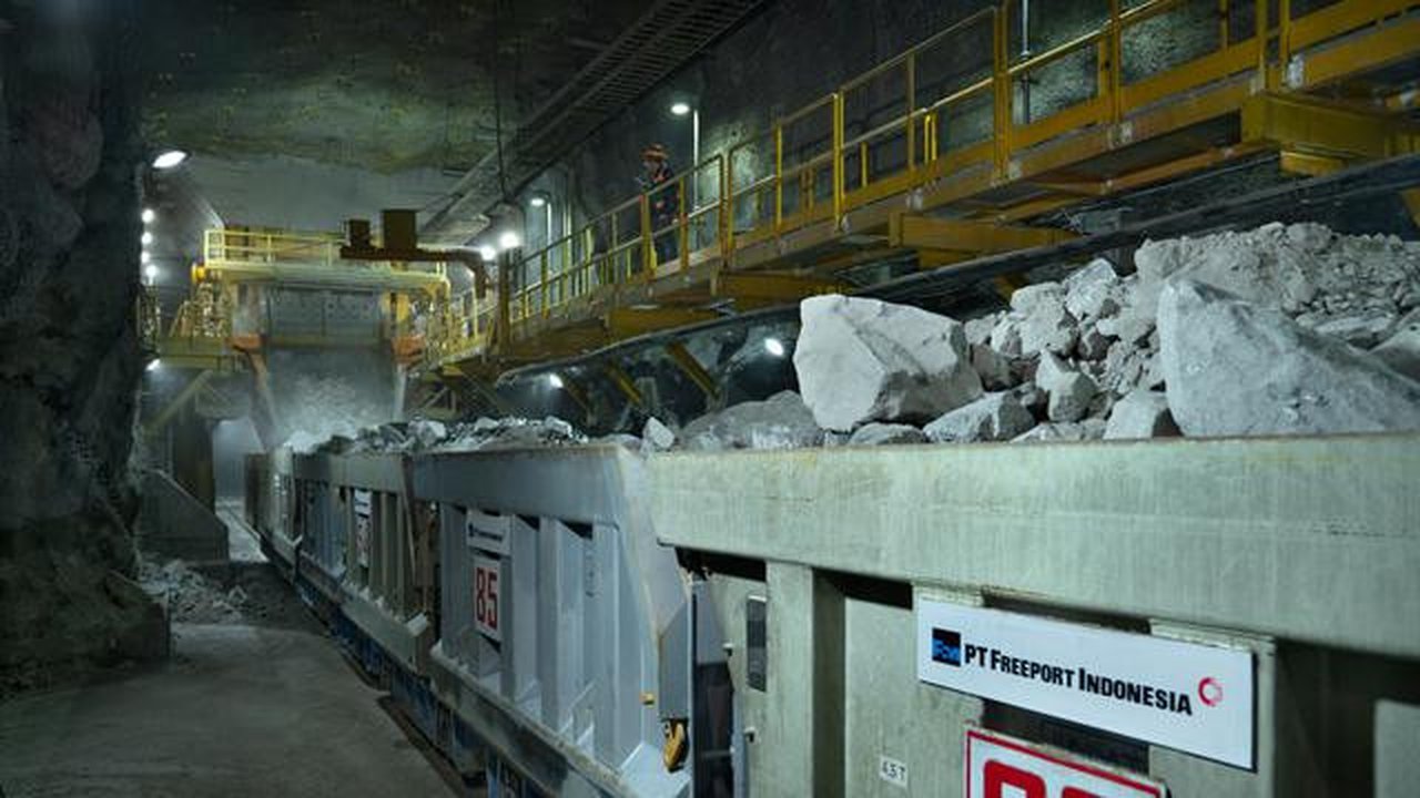 Area tambang bawah tanah Grasberg Block Cave (GBC) PT Freeport Indonesia. Pada 2024 PTFI berhasil memproduksi tembaga 1,8 miliar pound serta 1,86 juta ounces emas. Foto: PTFI