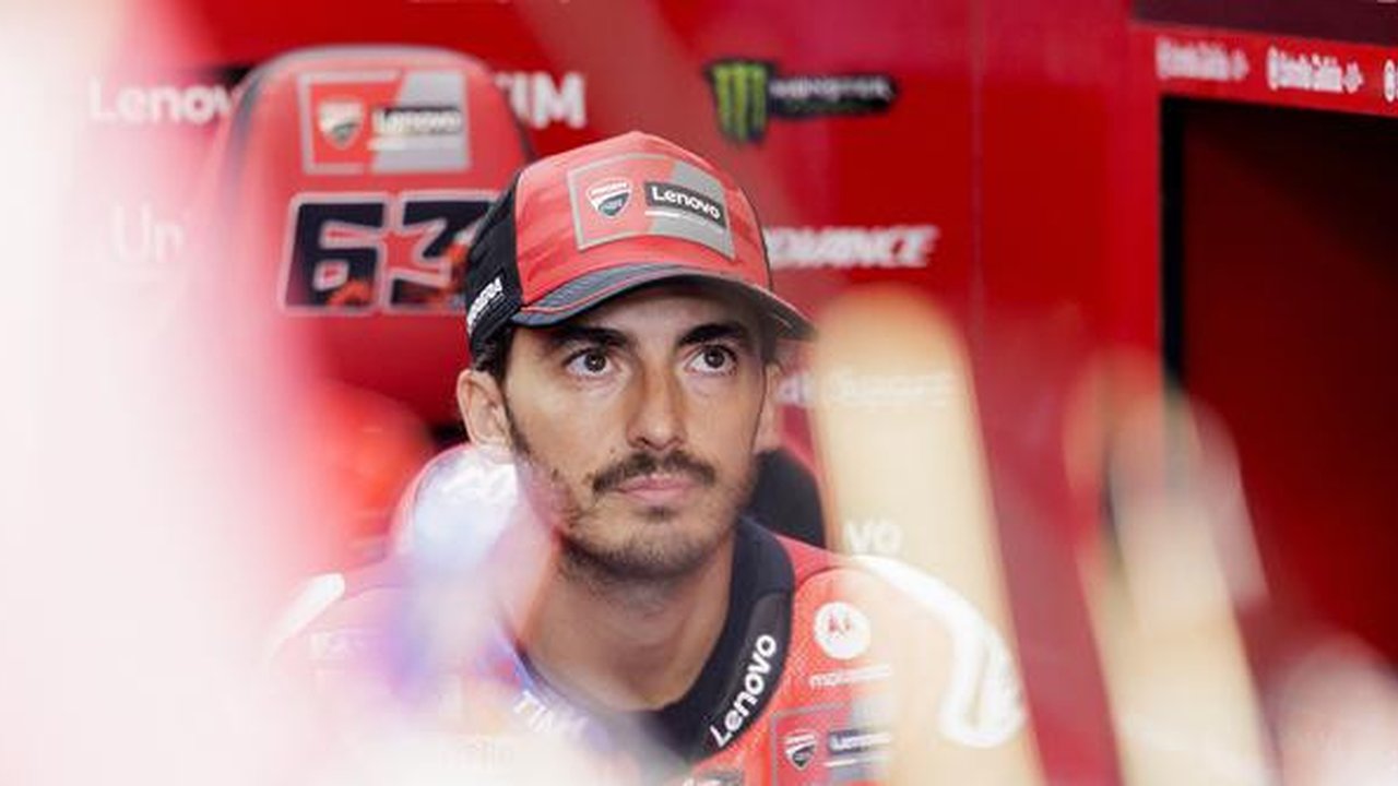 Pecco Bagnaia pada balapan MotoGP Austria 2025. (ERWIN SCHERIAU / APA / AFP)