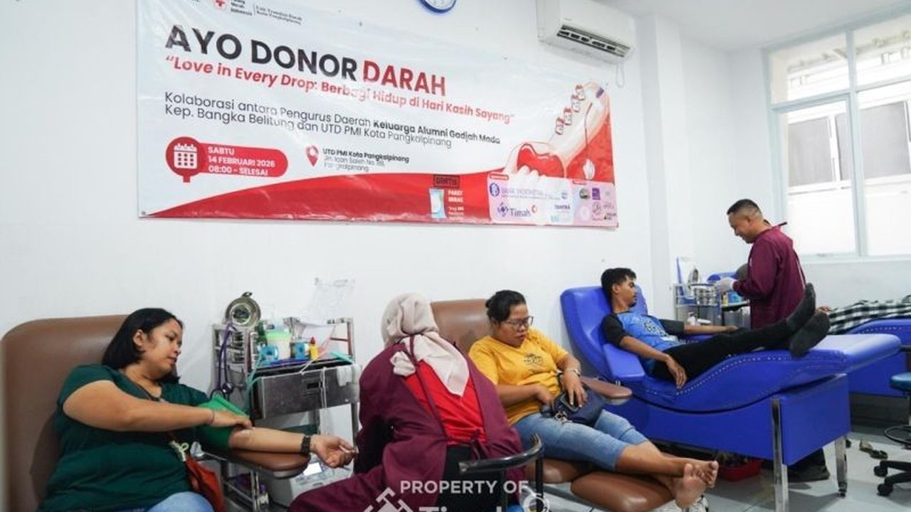 Kolaborasi PT Timah Tbk dan Kagama Kepulauan Babel sukses menggelar kegiatan Donor Darah Ramadhan di Pangkalpinang, menjaga ketersediaan stok darah vital menjelang Hari Raya Idul Fitri.