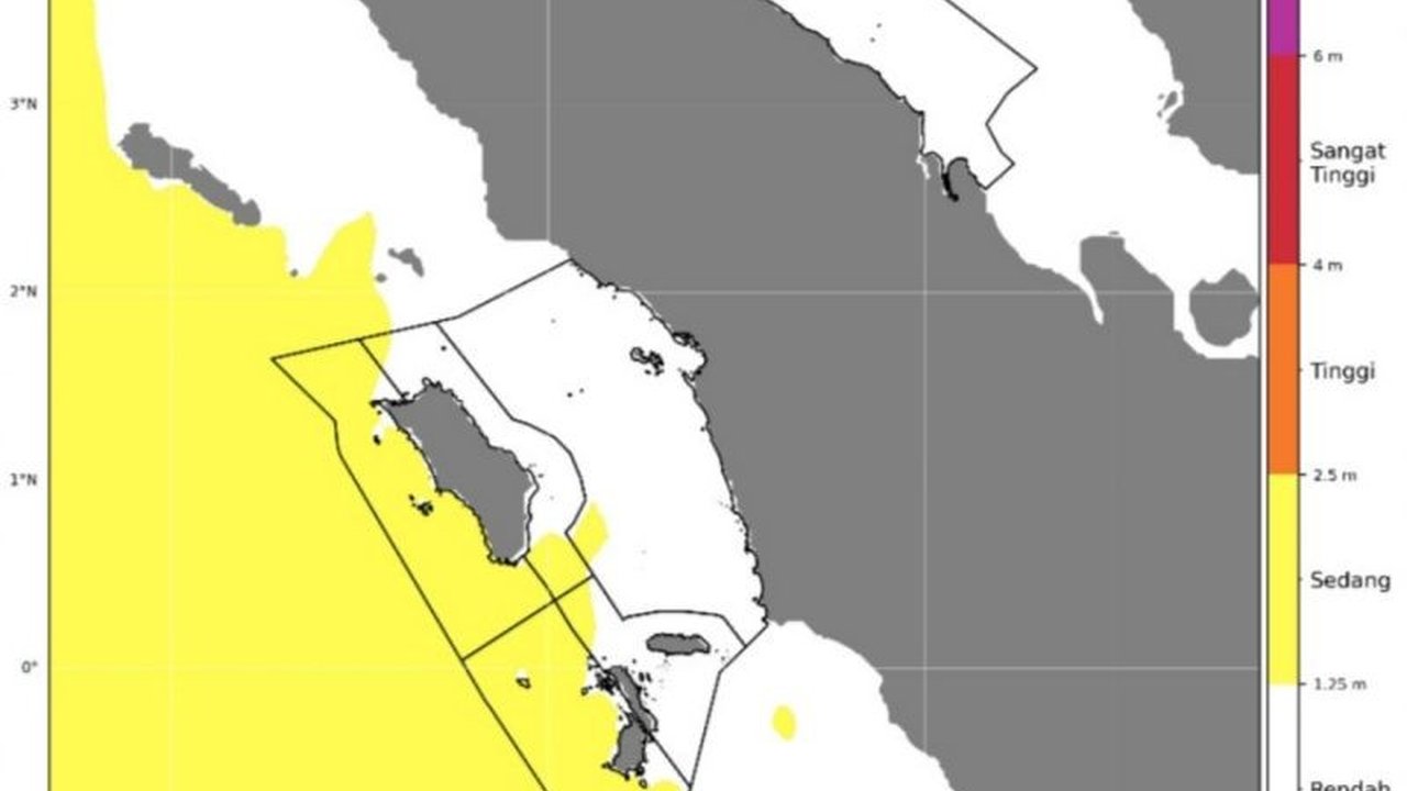 Badan Meteorologi, Klimatologi, dan Geofisika (BMKG) mengingatkan nelayan di Sumatera Utara untuk waspada potensi gelombang tinggi hingga 2,5 meter dan hujan lebat yang dapat memicu bencana hidrometeorologi.