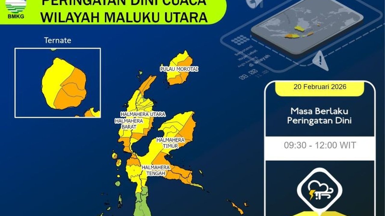 BMKG memprakirakan Potensi Hujan Lebat Maluku Utara dengan intensitas bervariasi dalam sepekan ke depan. Masyarakat diimbau meningkatkan kewaspadaan terhadap bencana hidrometeorologi.
