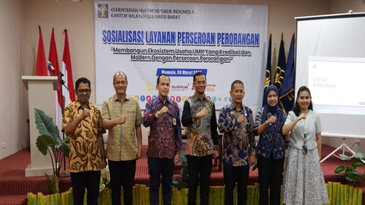 Kementerian Hukum Sulawesi Barat gencar mendorong pelaku Usaha Mikro dan Kecil (UMK) untuk memperkuat legalitas usaha melalui skema Perseroan Perorangan, tujuannya agar UMK naik kelas.