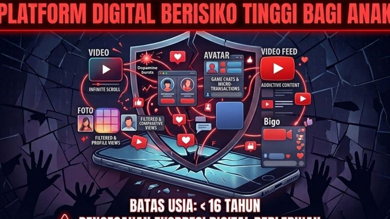 Pemerintah resmi memberlakukan Permen Komdigi Nomor 9 Tahun 2026, menunda akses media sosial anak di bawah 16 tahun pada platform berisiko tinggi sebagai upaya perlindungan anak digital.