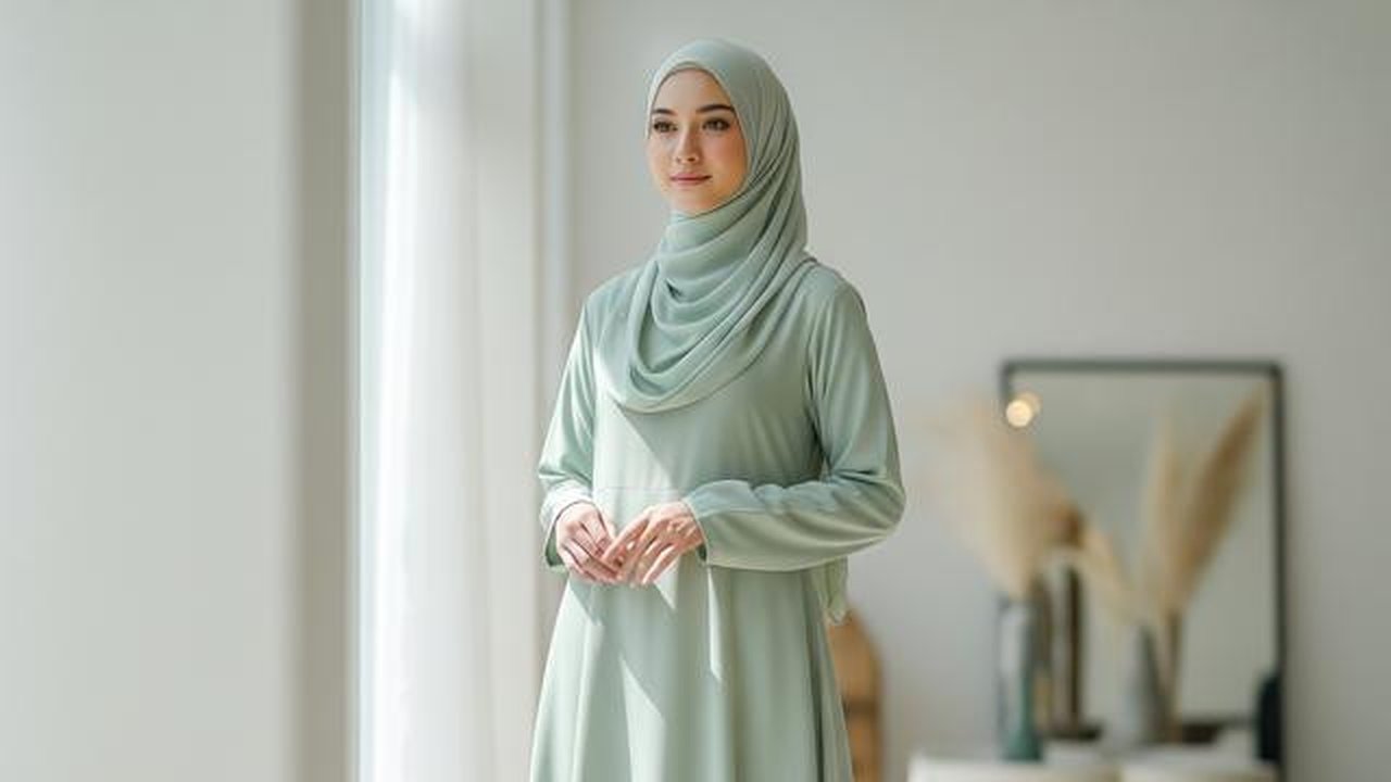 Model Gamis Terbaru Bahan Katun (Image by Gemini AI)