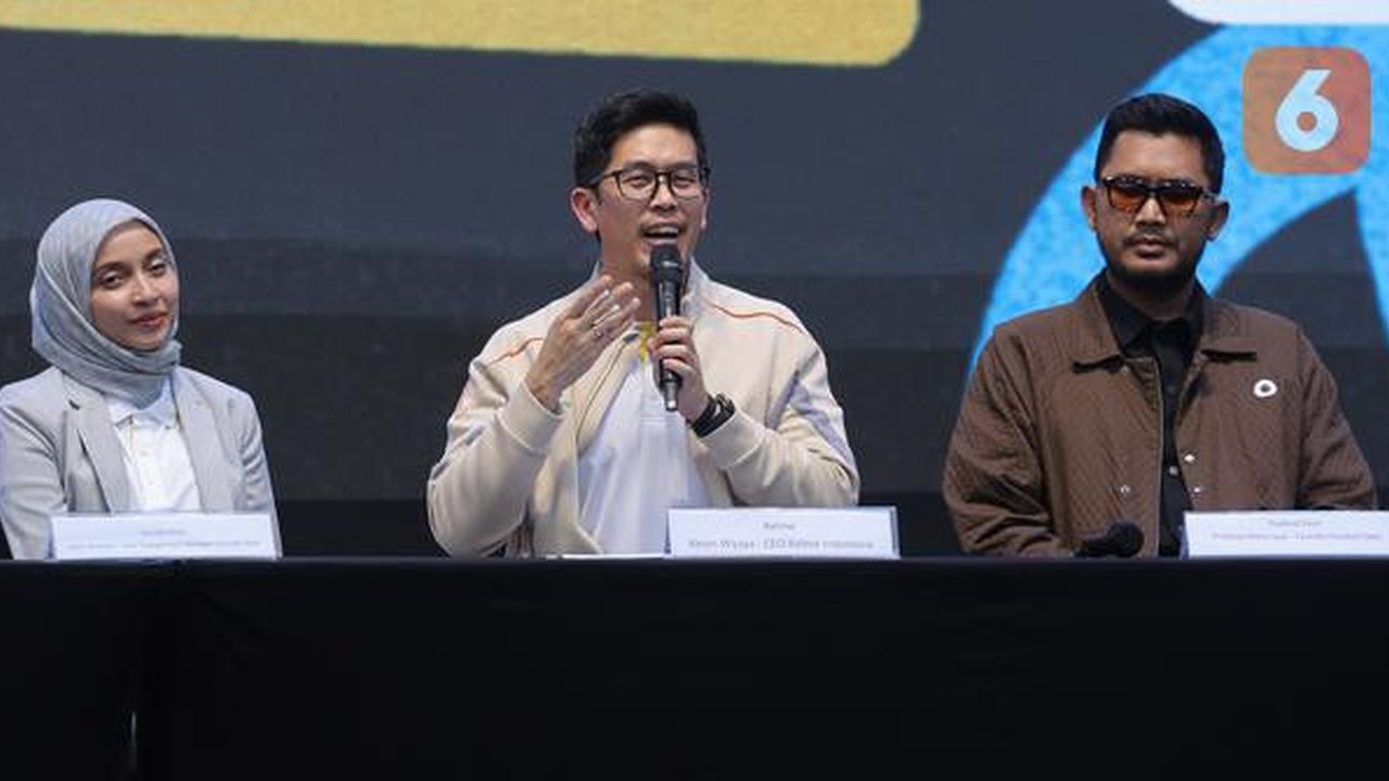 CEO Kelme Indonesia, Kevin Wijaya, saat memberikan keterangan dalam event Leave Your Mark Fest di Stadion Utama Gelora Bung Karno (SUGBK), Jakarta, Kamis (12/3/2026). Kelme menjadi official j