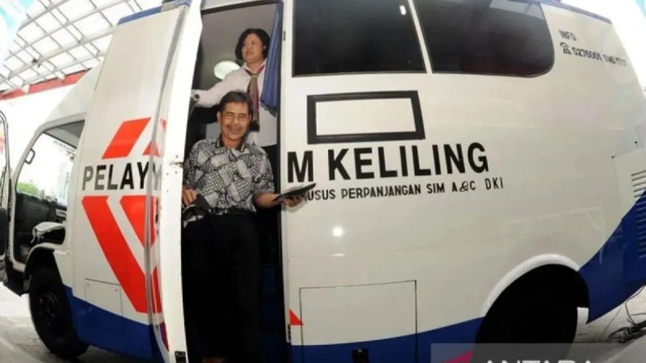 Layanan SIM keliling masih tersedia di lima lokasi di Jakarta hari ini, Selasa, termasuk di Kampus Trilogi Kalibata dan Lapangan Banteng, hingga pukul 14.00 WIB.