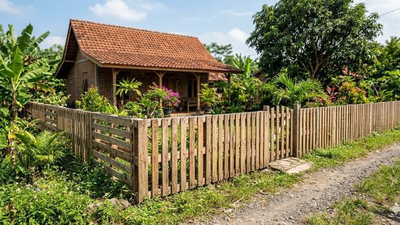 Ide Pagar Rumah dari Kayu Palet Bekas (Foto: Gemini AI)