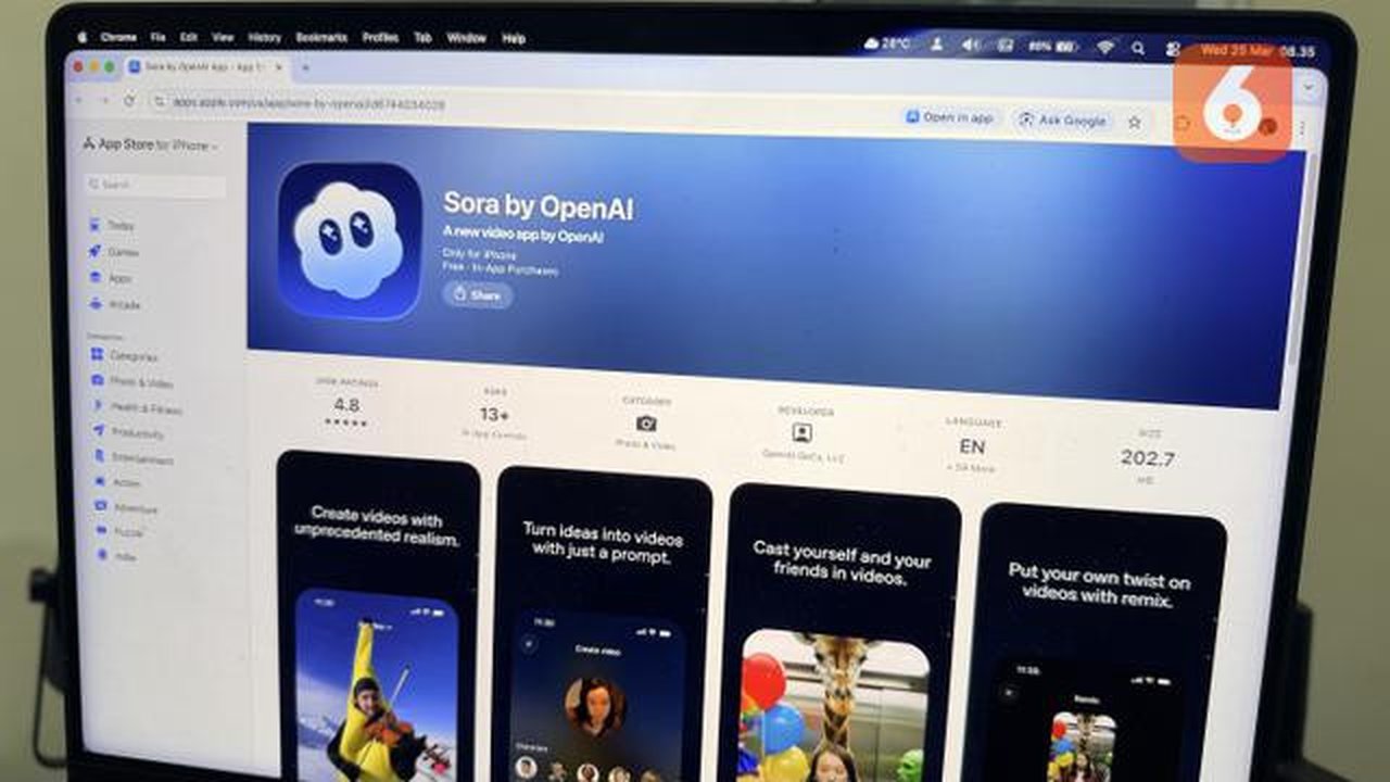 OpenAI Tutup Sora, Aplikasi AI Video yang Sempat Viral Kini Resmi Pamit. (Liputan6.com/ Yuslianson)