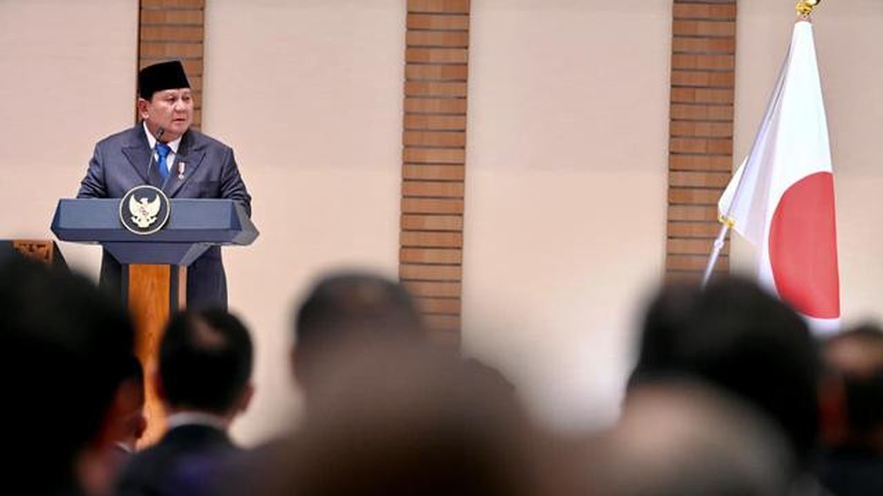 Presiden Prabowo Subianto menghadiri Forum Bisnis Indonesia-Jepang, yang digelar di Imperial Hotel Tokyo. (Foto: Biro Pers Istana)