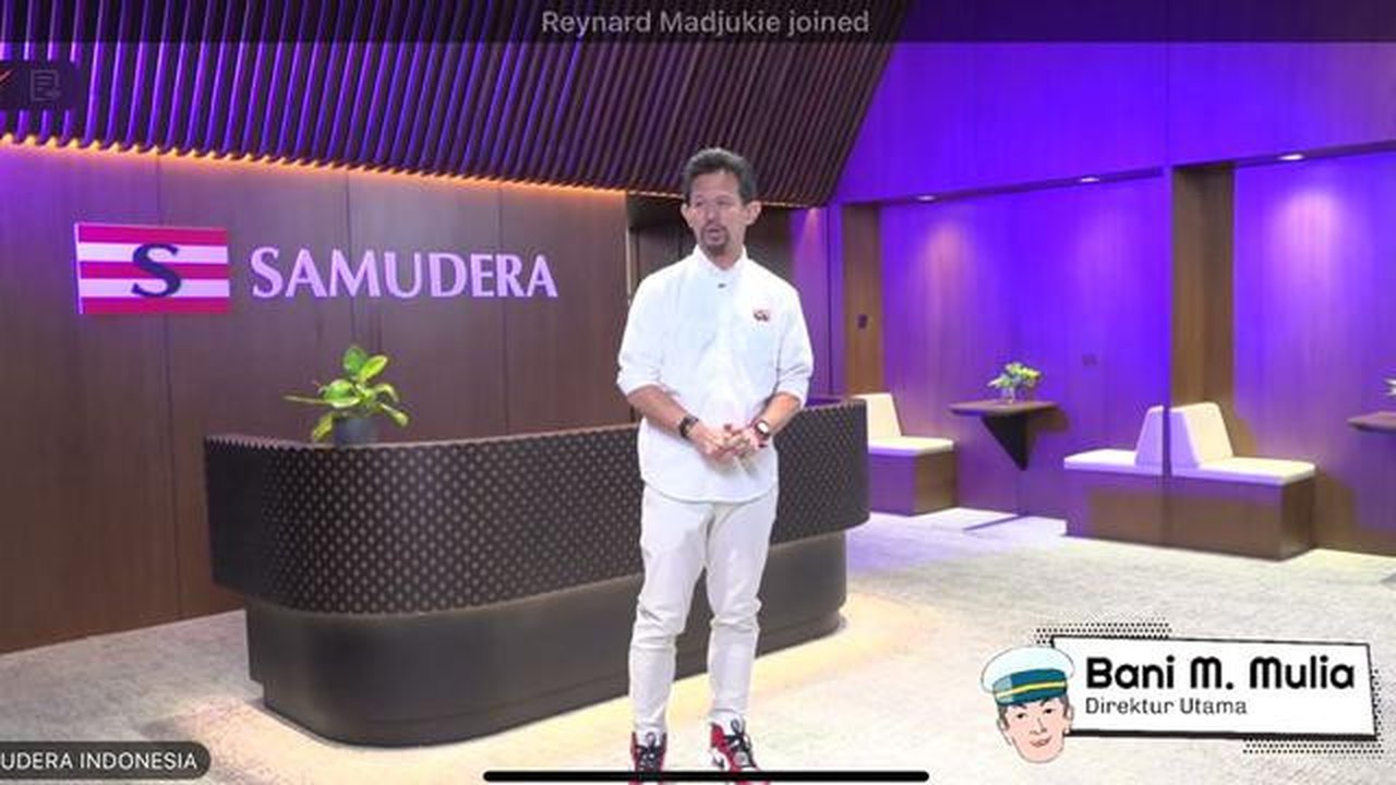 Direktur Utama Samudera Indonesia Tbk (SMDR) Bani M. Mulia, dalam konferensi pers Laporan Kinerja Tahun Buku 2025, secara virtual, Senin (30/3/2026). (Liputan6.com/Tira)