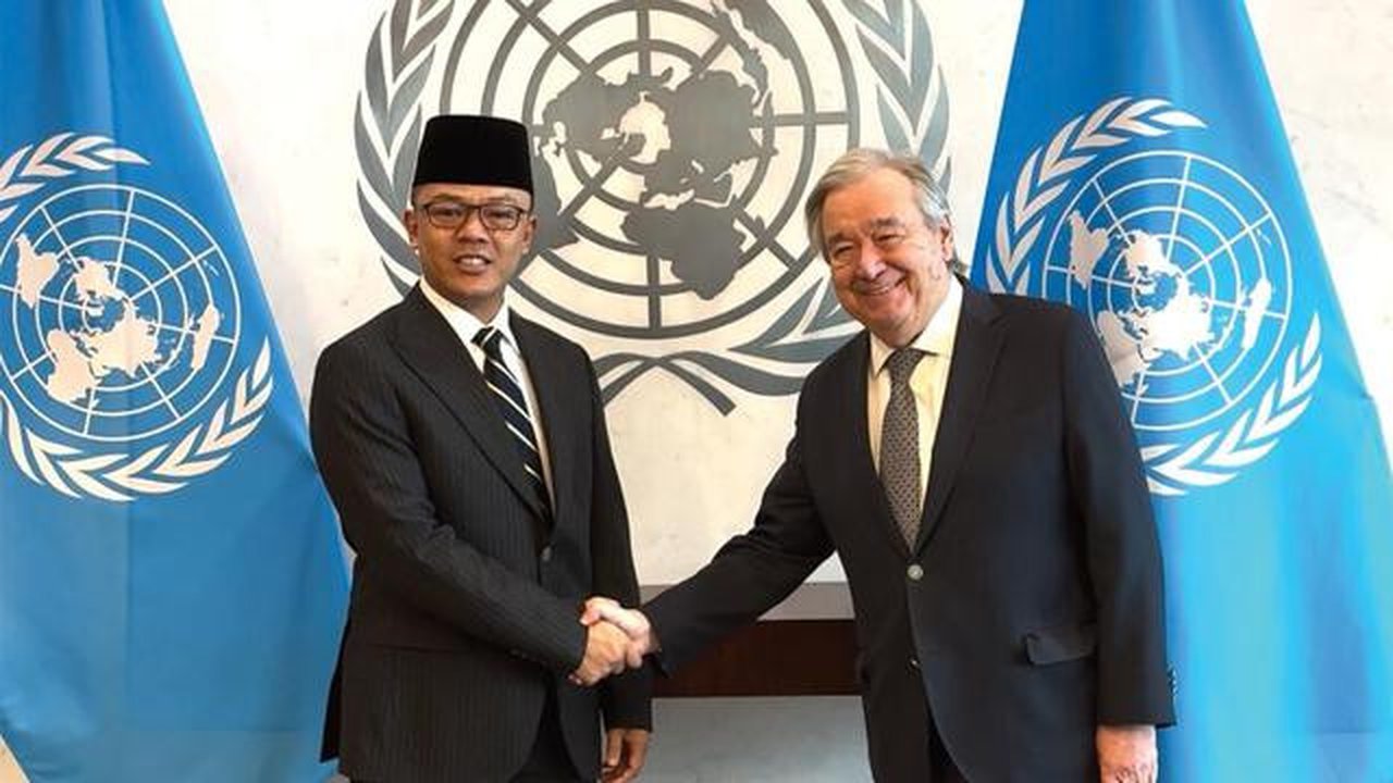 Menlu RI Sugiono melakukan pertemuan bilateral dengan Sekretaris Jenderal Perserikatan Bangsa-Bangsa (Sekjen PBB) Antonio Guterres di Markas Besar PBB, New York (16/2/2026), Amerika Serikat.