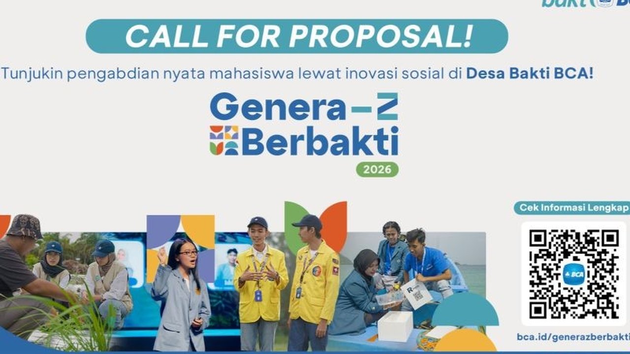 PT Bank Central Asia Tbk (BCA) kembali membuka pendaftaran Genera-Z Berbakti 2026, mengajak mahasiswa berinovasi dan berkontribusi langsung dalam pengembangan desa wisata binaan Bakti BCA.